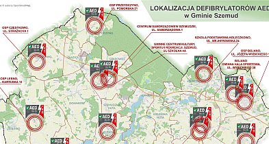 Mapka z lokalizacjami AED w Gminie Szemud-38086