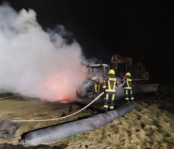 Pożar maszyn przy ul. Morskiej w Słajszewie. Jest oświadczenie PEJ