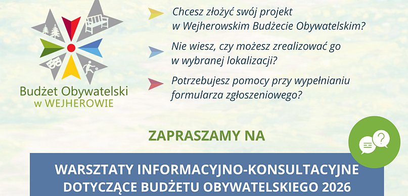 Wejherowski Budżet Obywatelski 2026 – warsztaty i konsultacje